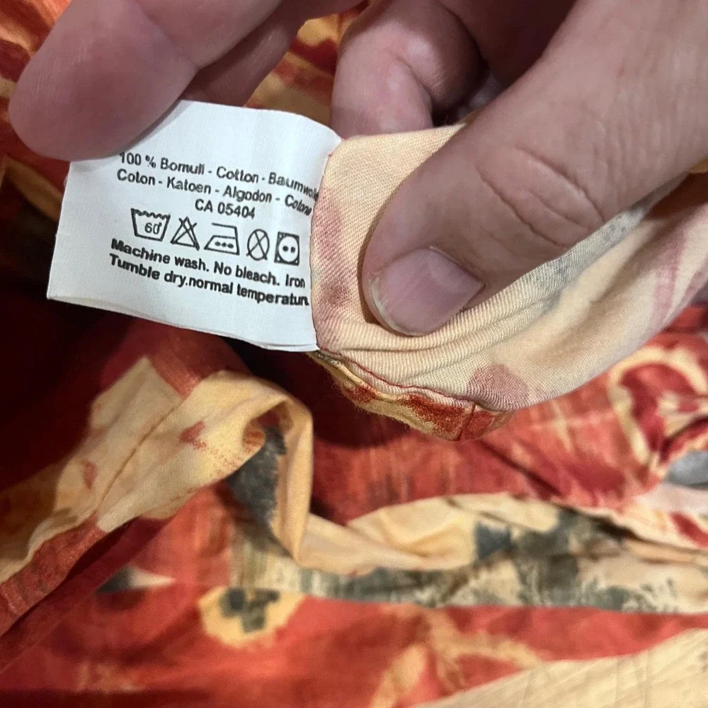 Vtg IKEA Twin Duvet Cover Red Patchwork Floral Abstract Boho Cotton 90s Eclectic